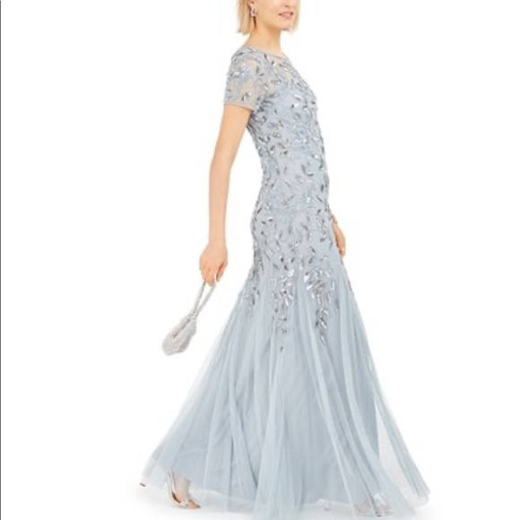 Adrianna Papell Long Beaded Godet - Picture 7 of 14